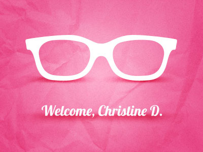 Welcome Christine D. drafted dribbble invite pink