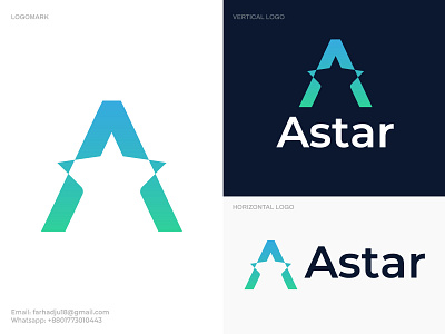 A letter logo Astar a letter logo a letter logomark a lettermark a logo mark a logomark business logo creative logo design illustration logo logo branding logo branding logo designer logo mark logodesign logofolio minimalist logo modern logo star logo unique logo