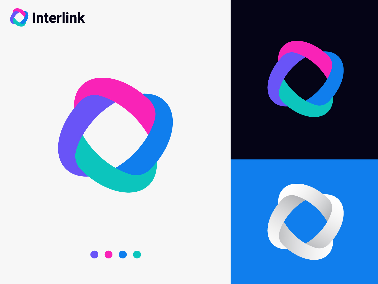 Interlink brand logo design by Farhad Hossain on Dribbble