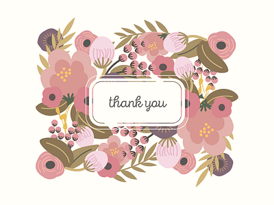 Floral Thank You by Sonia Hupfeld on Dribbble