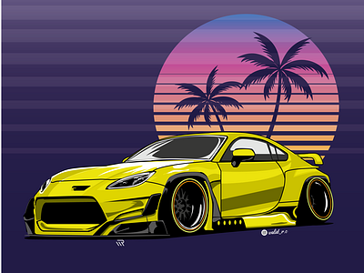 Toyota GR86 PANDEM KIT Design adobe illustrator artwork autom automotive cars cars vector design digitalart gr86 graphic design illustraion pandem kit speed car sunset toyota