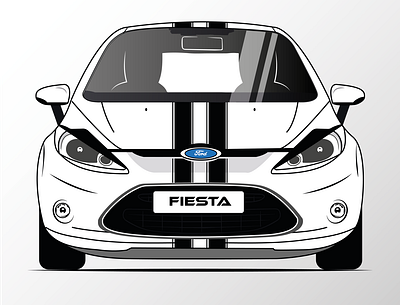 Ford Fiesta Illustration adobe illustrator artwork cars design digitalart ford fiesta graphic design illustration vector art