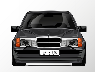 Mercedes-Benz W124 adobe illustrator artwork automotive car cars design digitalart graphic design illustration mercedes
