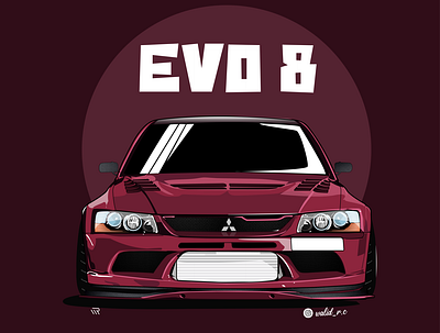 Mitsubishi Lancer EVO VIII adobe illustrator artwork cars design digitalart evo8 fans graphic design illustration lovers mitsubishi vector