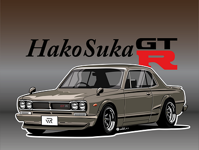 Nissan Hakosuka GTR 1972 adobe illustrator artwork autocar illustration cars classic cars design digitalart graphic design gtr hakosuka illustration jdm nissan