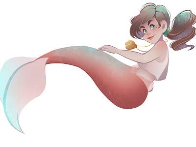 melody1 ariel cartoon digitalart drawing fanart illustration melody mermaid picture princess the little mermaid