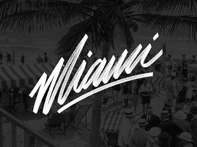 Miami bw design hand drawn lettering miami type typography
