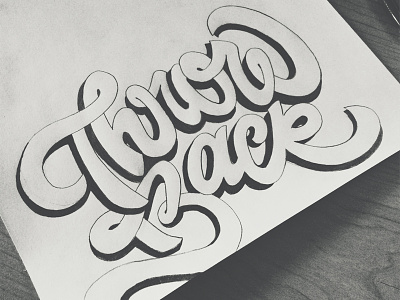 Throwback bw design doodle hand drawn lettering miami sketch throwback type