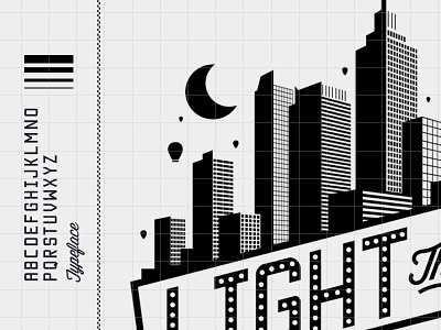 Lighting it up... badge city design graphic design logo marquee new york nyc process type typography