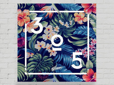 305 Day design lettering miami miami design pattern poster tropical type