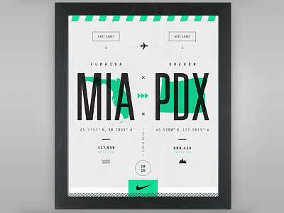 Miami x Portland branding design mia miami pdx portland poster travel
