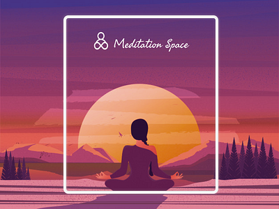 Meditation Space App app branding illustration logo minimal ui ux