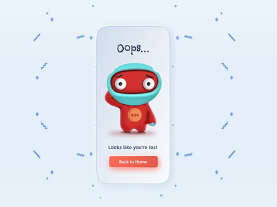 3d_ 404 error page 3d 3d character 404 404 error page animation app branding catchy character design design trends error page design illustration minimal neumorphism page not found ui user experience ux vector