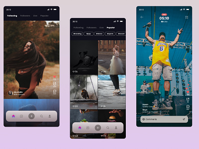 Social Video Mobile App design
