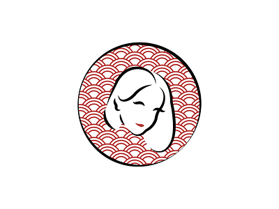 Japanese Girl Logo design flat icon illustration illustration design lineart logo logodesign