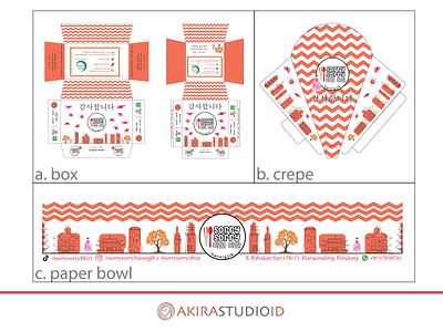 Take Away Korean Food Packaging Template. asian food box package box packaging box packaging design crepe crepes design korean korean food package package design packagedesign packaging packaging design paper bowl take away takeaway