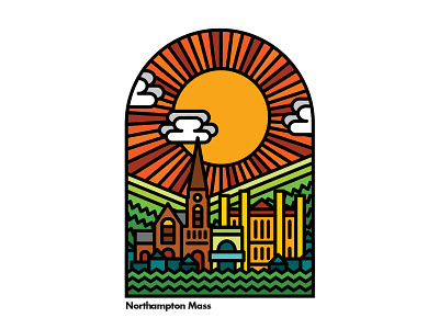 Northampton, MA - Thick Lines adobe illustrator illustration thick lines