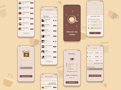 Where's My Coffee | Concept App app branding design icon illustration logo typography ui ux vector