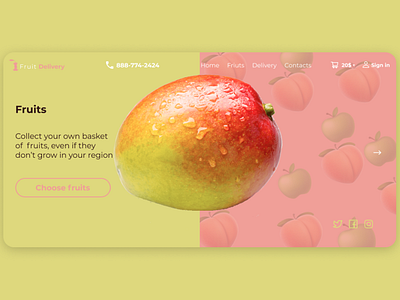 Fruits branding design landingpage logo minimal typography web website