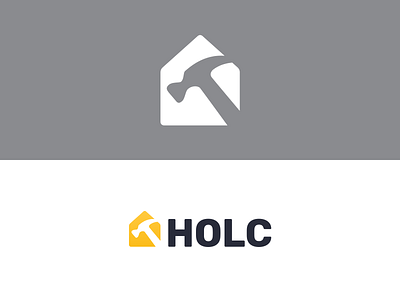 HOLC logo branding construction hammer house logo