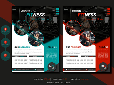 Ultimate fitness gym flyer template