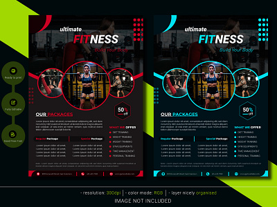 Ultimate fitness gym flyer template