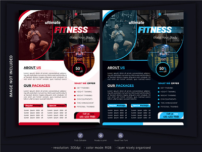 Ultimate fitness gym flyer template