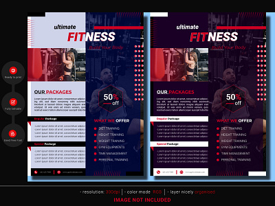 Ultimate fitness gym flyer template