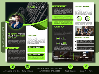 Case study business brochure template A4 size a4 size advert advertisement business clients company corporate digital flyer investment letter letter size