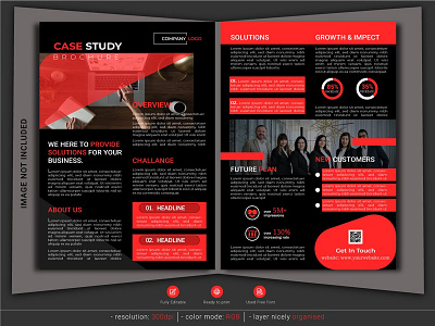Case study business brochure template A4 size a4 size advert advertisement business clients company corporate digital flyer investment letter letter size