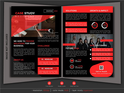 Case study business brochure template A4 size