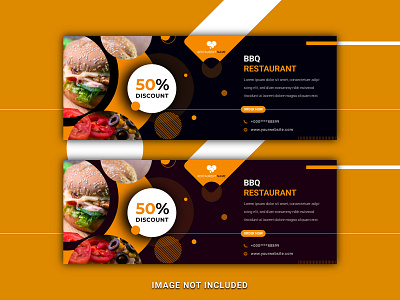 BBQ restaurant banner design template