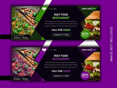 Fast food restaurant banner design template by Graph_Hub on Dribbble