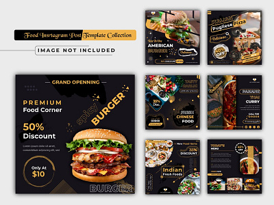 Food instagram post template collection bannercake bannercard bannerchange bannercreation bannerdeletras bannerdesain bannerjet bannerjogjamurah fastfood fastfoodbanner