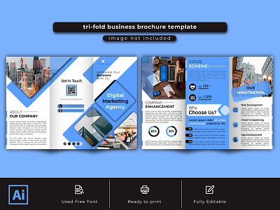 Corporate tri fold business brochure template layout a4 size a4landscape advert advertisement brochure business corporate corporateflye creative flyer template trifold