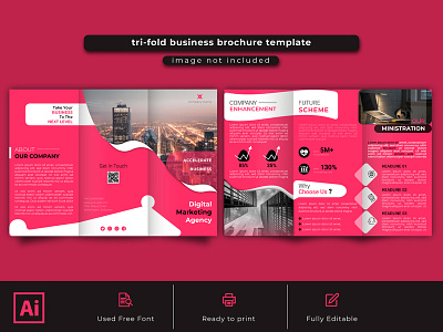 Corporate tri fold business brochure template layout a4 size a4landscape advert advertisement brochure business corporate corporateflye creative flyer template trifold