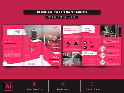 Corporate tri fold business brochure template layout