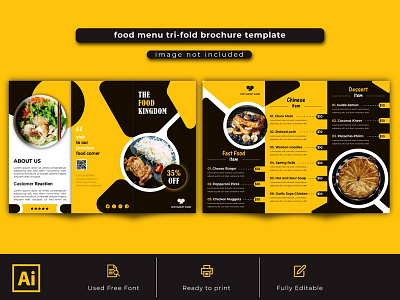 trifold restaurant food menu layout