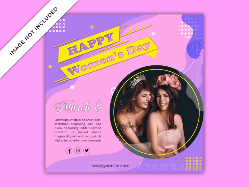 Happy women's day Instagram post banner template