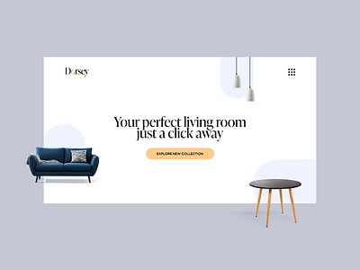 Dorsey - Furniture Store Landing Page chair clean ecommerce furniture furniture store furniture store website interior design interior design ui interior website landing page landing page ui minimal design minimal landing page minimalist shopify table ui ux webflow