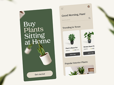 Online Plant Shop App UI Design