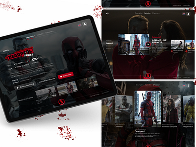 Deadpool series | Netflix deadpool design graphic design netflix series tablet ui web design