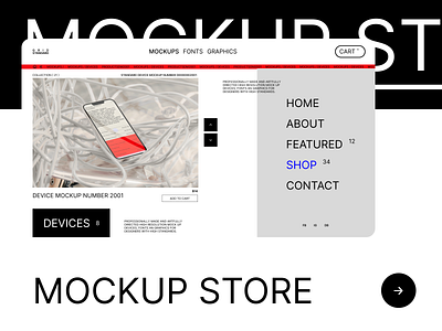 Mockup store branding brutalism design ecommerce figma graphic design typography ui vector web