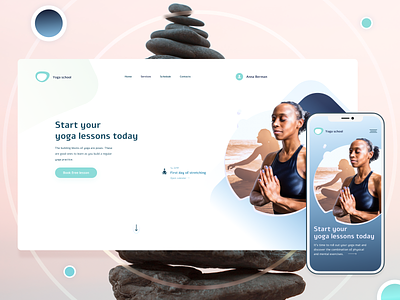 Yoga School UI Design Concept design minimal ui ui design uidesign uiux ux uxui web web design minimalism webdesign website yoga yoga app yoga site