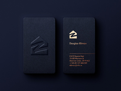 Leterpress gold fiol business cards design