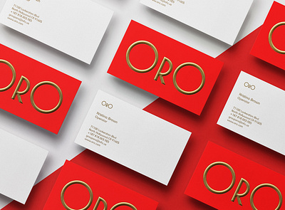 New Minimal Gold and Red Business Cards Design brand identity branding creative card foil gold logo minimal modern card new cards red