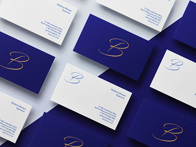 New Blue and Golg Business Cards Design blue card brand identity branding business card clean card foil stamp gold card graphic design logo luxury design minimal new card professional
