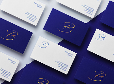New Blue and Golg Business Cards Design blue card brand identity branding business card clean card foil stamp gold card graphic design logo luxury design minimal new card professional