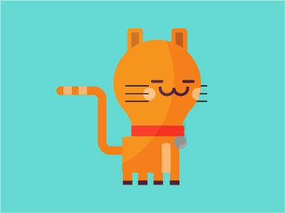 Cat cat character flat iconic