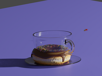 The Donut and Mug will m̶̬̘̲̗̒ȩ̷̝̫͒̕ṟ̶̨̛̯̜̿̏G̸̨̜̰͊E̶̙̭̥͊͆͑̍ 3d art coffee cup donut
